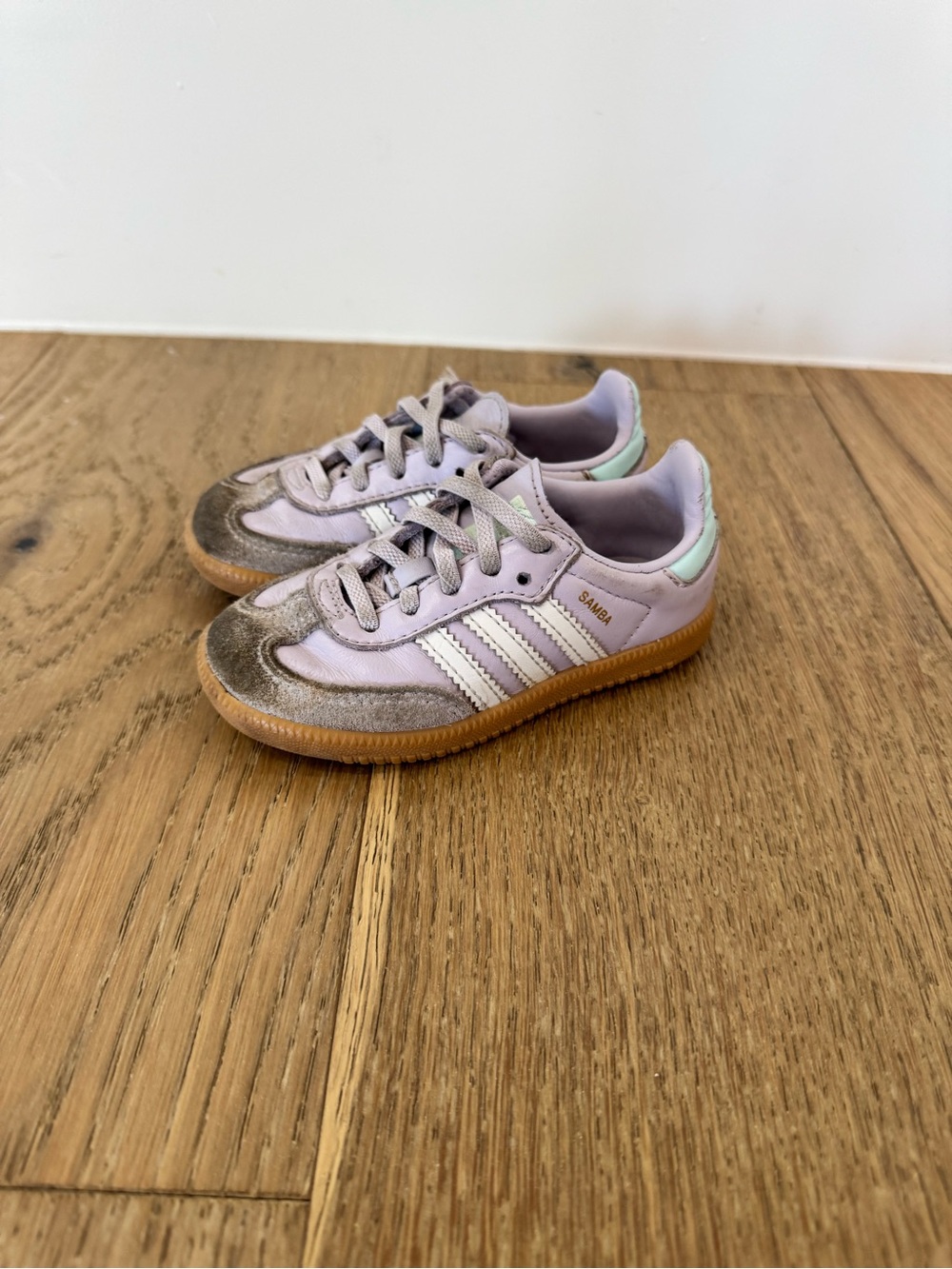 adidas Kids Samba Lilac with Mint Trim